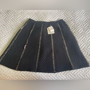 NWT Sandro black and cream texture a-line skirt